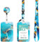 Porte Badge Cordon Tour de Cou, Porte-cartes avec Swivel Lobster Clasp Rétractable pour Cartes d'transport d'étudiant d'infirmière, Carte de Bureau (bleu foncé)