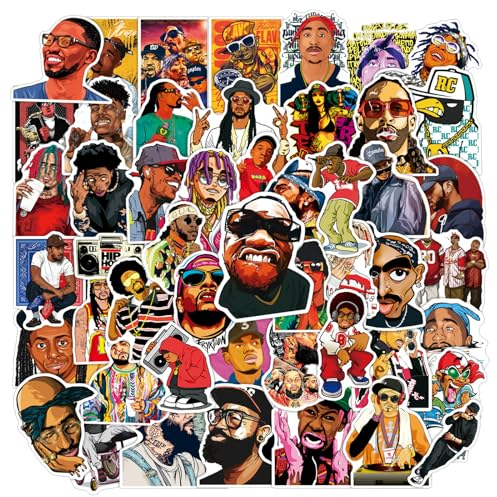 Hip Hop Rap Aufkleber, 2 X 50 Stücke Hip Hop Sticker Set, Wasserfeste Vinyl Sticker, Sängerin Stickers Cool, Trendiges Graffiti Punk Stickers Design für Jugendliche und Erwachsene