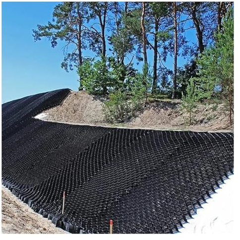 Kiesgitter Kiesmatten Bodengitter-Geogitter für Gras/Sand/Kies/Steine/Beton/Schlamm/Erde – 5cm/10cm dicke, flexible, faltbare Waben-Geogitter für Stützmauer/Terrasse/Gehweg/Hang/Auffahrt/Hügel/Hang (