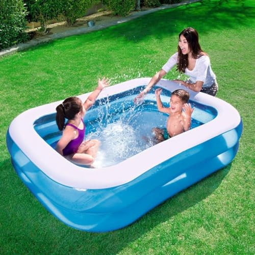 Piscine gonflable pour adultes – Centre de natation ovale – Piscine pour enfants – Grande chaise longue gonflable (262 x 175 x 50 cm)