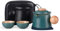 fanquare Porzellan Teeservice Grün Tragbarer Teeservice für unterwegs Chinese Kung Fu Teekanne mit Infuser Mini Travel Ceramic Teapot Set mit Aufbewahrungstasche für Haus Büro im Freien