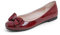 Feversole Women's Round Toe Cute Bow Trim Ballet Flats Dolly Shoes Burgundy Patent 6 UK