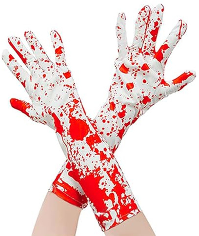 Blutige Handschuhe Halloween Zombie Kostüm Blut Handschuhe Blutige Gloves Blutspritzern Volle Fingerhandschuhe Halloween Karneval Mottoparty Cosplay Kostüm Party Requisiten