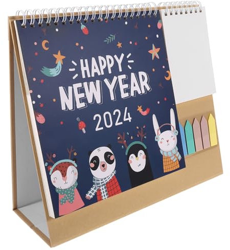 HAPINARY Tischkalender aus Papier Monatskalender für Täglichen Gebrauch Stehkalender fürs Büro Dekorativer Tischkalender als Schreibtischdekoration Notizkalender mit Spiralbindung