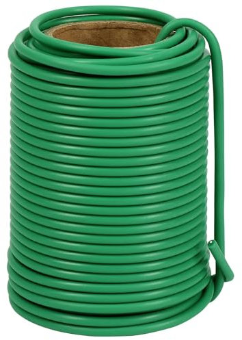3,5 mm x 20 m Alambre Verde para Plantas,Alambre para Atar Plantas,Alambre Fino y Suave para el jardín,Alambre Grueso y Flexible para Plantas,Estable para Sujetar y Entrenar Plantas trepadoras.