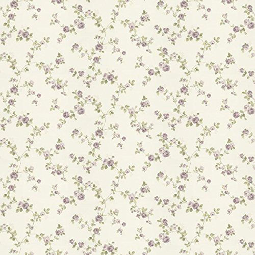 5 Stück Puppenhaus-Miniatur-Tapete mit violetter Rose