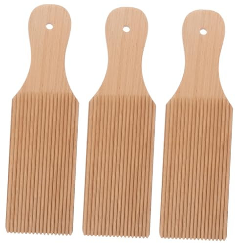 Hoement 3pcs Stylish Stripe Pasta Maker Gnocchi Board Pasta Tools for Easy Use