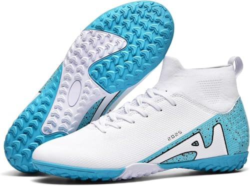 WOWEI Fußballschuhe Herren Professionelle Fussballschuhe High Top Spike Cleats Outdoor Athletics Fußballschuhe Jungen Trainingsschuhe Turnschuhe (Fuss-29, 43EU)