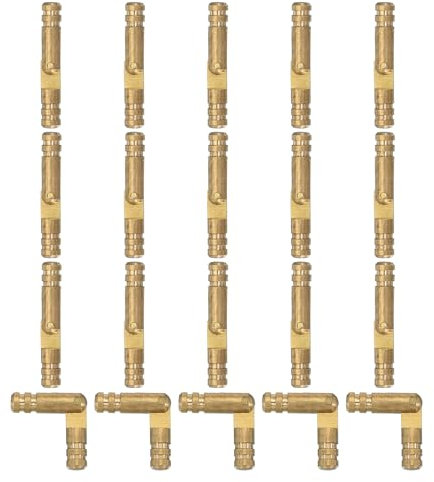 PATIKIL Hidden Brass Barrel Hinges 1x0.16, 20 Pcs Invisible Hinges Folding Support Concealed Cylinder Hinge for DIY Jewelry Cabinet Door Wooden Box, Gold