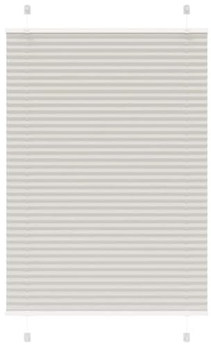 vidaXL Plissee Hellgrau 85x150 cm Stoffbreite 84,4 cm Polyester, Faltrollo, Klemmfix, Plisseerollo, Jalousie, Rollo, Plisseerollo für Fenster