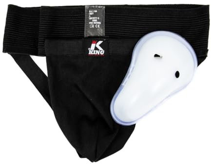 King Pro Boxing Tiefschutz G2 mit Cup Schwarz für Herren - Groin Guard Suspensorium mit Cup für Kampfsport Muay Thai Boxen Kickboxen (L)