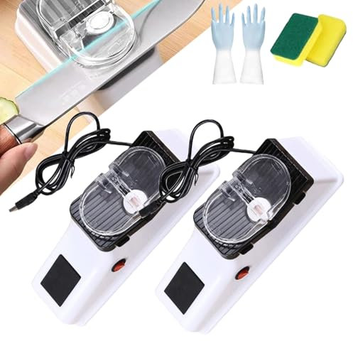 Surudoisharp Pro Electric Knife Sharpener, Surudoisharp Sharpener, Multifunctional Professional Double-Sided Knife Sharpener, Quick Sharpen & Polish for Kitchen Knives (2pcs-b)