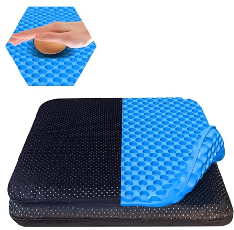TOEVE Large Gel Seat Cushion For Long Sitting With Non-Slip Covers,Soft & Breathable For Chair,Gaming,Car,Office,Desk Chair and Wheelchair,Office Pads (40 x 35cm)