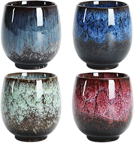 Lot de 4 tasses à thé en céramique - Cadeau personnalisé pour femme - Tasse à café expresso créative pour la maison