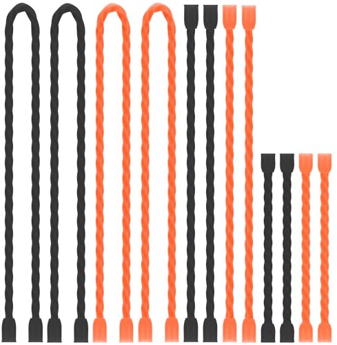 Dreamxiang Original Silicone Cable Tie, Steel-Core Silicone Twist Ties for Organizing (Dia 5mm, Orange, 3/6/12 Inch)