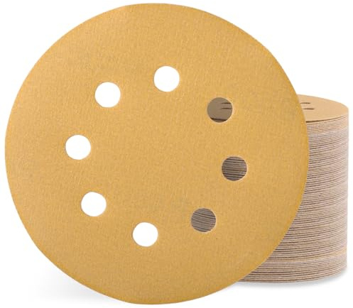 Sztaoip 100 Stück Schleifpapier 125mm Klett, 400 Körnung Schleifscheiben Schleifblätter Set mit 8 Loch für Exzenterschleifer Holz Metall Farbe