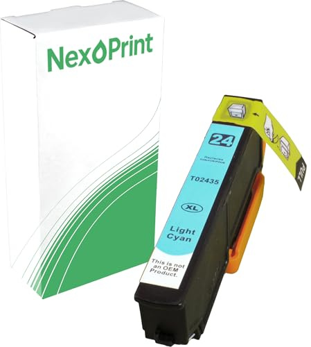 NexoPrint C13T243540 24XL Light Cyan Druckerpatronen kompatibel mit Epson Expression Photo XP-860 Expression 830 Seiten