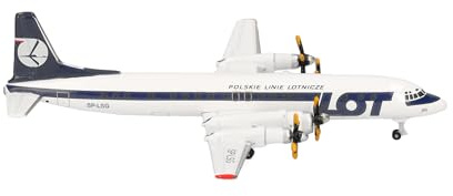 Herpa Modellflugzeug Lot Polish Airlines Ilyushin IL-18 (Late Colors) Miniatur im Maßstab 1:500, Sammlerstück, Flugzeug Modell ohne Standfuß, Metall
