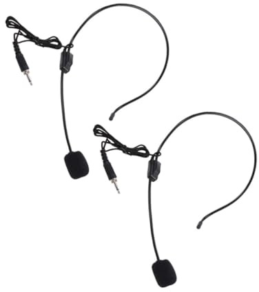 Toddmomy Microfono Filo a Archetto in Plastica per Insegnamento 2 Pezzi Registrazione Chiara Microfono Braccio Flessibile Nero e Compatibile Amplificatori Vocali