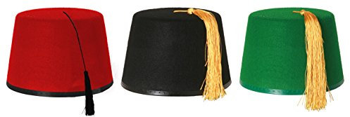 I LOVE FANCY DRESS SCHWARZER FEZ Hut VERFÜGBAR. Farbe SCHWARZ