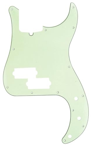 Musiclily Pro 13-Hole Modern Style P Bass Pickguard for 4 String American Precision Bass, 3Ply Mint Green