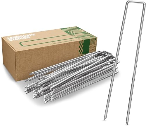 GardenGloss Erdanker aus Stahl (50 Stück) - 200 x 25 mm, Ø 3,8 mm | Anti-Rost - Für Extrem Harten Boden - Extra Stabil
