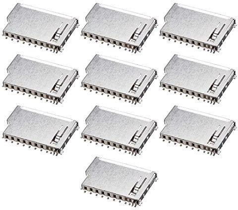 sourcing map Tarjeta de Memoria SD zócalo Corto Cuerpo 11 Pin PCB de Montar Conector 10pcs