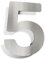 Edelstahl Hausnummer 5 - massiv, wetterfest & rostfrei - 14 cm groß - mit Befestigungsmaterial - Design Hausnummern-Schild gebürstet N-01-5-E