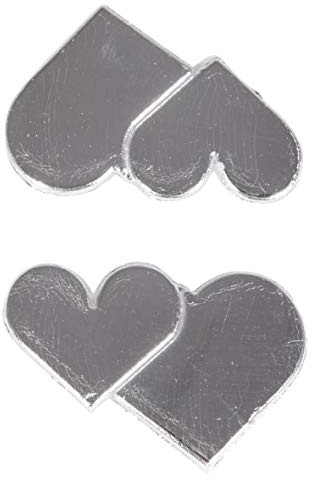 Rayher 31554606 Wachsmotiv: Doppelherz, silber, 3x2cm, SB-Btl 2Stück
