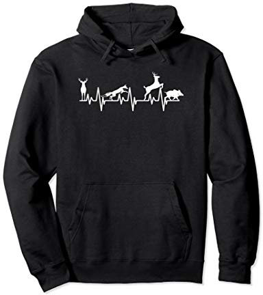 Herzschlag Jagd Jäger Wildschwein Hirsch Bock Fuchs Pullover Hoodie
