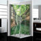 Dedeco 2x Premium Bad Duschrückwand mit Motiv: Wasserfall V5, 90x200cm, wasserfest, hochwertig fugenlose Wandverkleidung aus 3mm-Alu-Verbundplatte, Fliesenersatz ohne Bohren, Made in Germany
