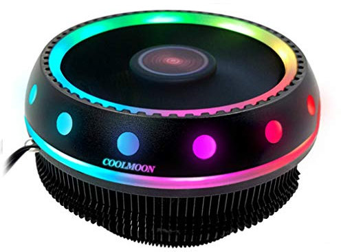 Disipador de calor de CPU, ventilador de enfriamiento silencioso de 90 mm con RGB compatible para Intel LGA 115X / LGA 775 / AM4 / AM3 + / AM2, etc.