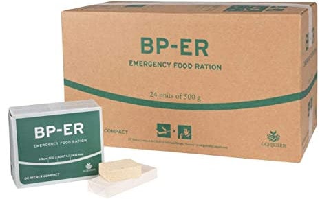 BP-ER Notration | Emergency Food Ration | Karton mit 24 x 500g | Langzeitnahrung | Notfallnahrung sofort verzehrfertig | Notfallration von höchster Qualität