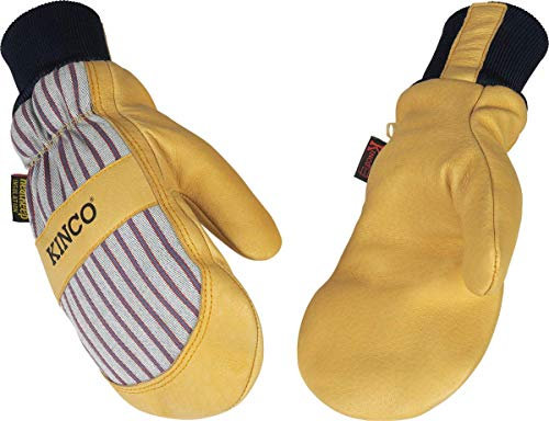 Kinco 1927KWT gefütterter Premium Narbenleder Handflächenhandschuh mit gestricktem Handgelenk