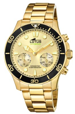 LOTUS Montre pour Homme 18802/1 Connected Boîtier en Acier Inoxydable Doré Bracelet en Acier Inoxydable Doré