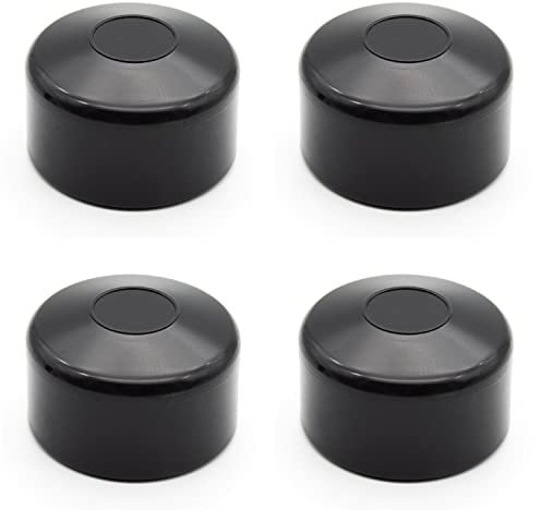 Enkotrade 4 Stück Zaunkappen Schwarz für Außenmaß Ø 43mm, Rohrkappen aus hochwertigem Kunststoff, Pyramide Rund Zaunpfostenkappen Pfahl Deckel Zaunabdeckung