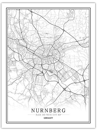 1000 Teile Puzzle Für Erwachsene,Hölzerne Nürnberg Deutschland City Puzzles, Klassisches Schwarz-Weiß Map Puzzle Board, Unmöglich Premium Puzzles, Geschicklichkeitsspielzeug Für Die Ganze Famil