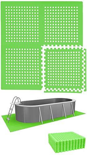 EYEPOWER Tapis de Piscine 7 m² - 20 Tapis de Sol EVA 62x62 - Jeu de Dalles de Protection Extérieure
