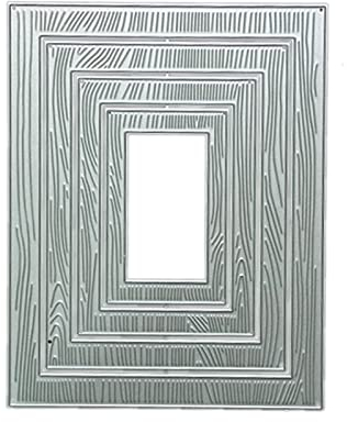 ECMQS Rechteckiger Rahmen Aus Holzmaserung Stanzmaschine Stanzschablone, Scrapbooking Prägeschablonen Stanzformen Schablonen Für Scrapbooking, Fotopapier, Karten, Handwerk Prägen DIY