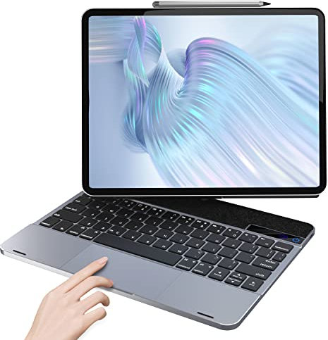 doqo Tastaturhülle mit Trackpad kompatibel mit i-P-a-d Air 5th/4th 10,9 Zoll/i-P-a-d Pro 11 Zoll 2021 3rd&2nd&1st Gen