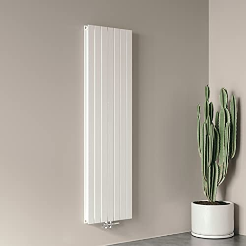 AICA Heizkörper Flach 1800x526mm Design-Heizkörper Paneelheizkörper Doppellagig Vertikal Mittelanschluss Weiß 1850W