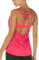 icyzone Femme Débardeur de Sport Yoga Shirt avec Soutien-Gorge intégré, Fitness Gym Tank Top 2 en 1 (M, Rose Fluo)