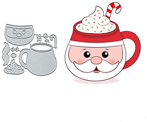 Merry Christmas Snata Metal Die Cuts,Christmas Gingerbread Teacup Cutting Dies Cut Stencils DIY Scrapbooking Decorative Embossing Paper Scrapbooking Card Making