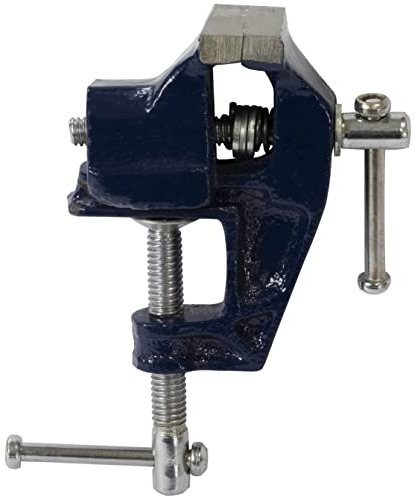 AERZETIX - C60277 - Schraubstock für tisch gusseisen 40mm - backenöffnung ~20mm - modellbau heimwerker schweißen fräsen schleifen spannen - farbe blau