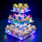OLACHIKKO Cupcake-Ständer, 3-stöckiger Cupcake-Halter mit LED-Lichtschnur, Cupcake-Ständer für 24 Cupcakes, Dessertturm, Pastetenständer, Cupcake-Etagenständer für Hochzeit, Geburtstagsparty (buntes