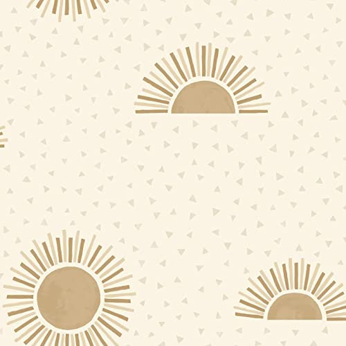 Holden Sunbeam Wallpaper Sun Triangles Beige/Metallic Gold 13322