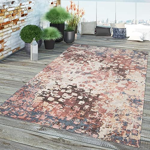 TT Home In-& Outdoor Teppich Küche Wohnzimmer Wetterfest Balkon Vintage Design Abstrakt, Farbe:Bunt 7, Größe:240x330 cm