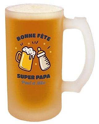 CADEAUX.COM - Chope de Bière Personnalisable Chacun son Biberon - Verre a Biere - Cadeau Personnalisable Homme Cadeau Homme - Idée Cadeau Homme - Cadeau Papa - Cadeau Fete des Peres - Cadeau Noel