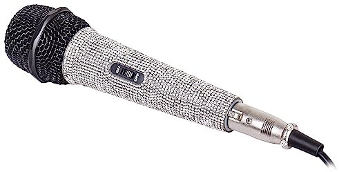 Trevi EM 30 STAR Microfono Dinamico Unidirezionale con Cavo 5m, Connettore XRL (Cannon), Corpo in Metallo Effetto Diamante