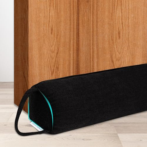 NABOWAN 32 Weighted Under Door Draft Stopper -Triangular Door Draft Blocker with Hook Loops, Weather Stripping Noise Blocker